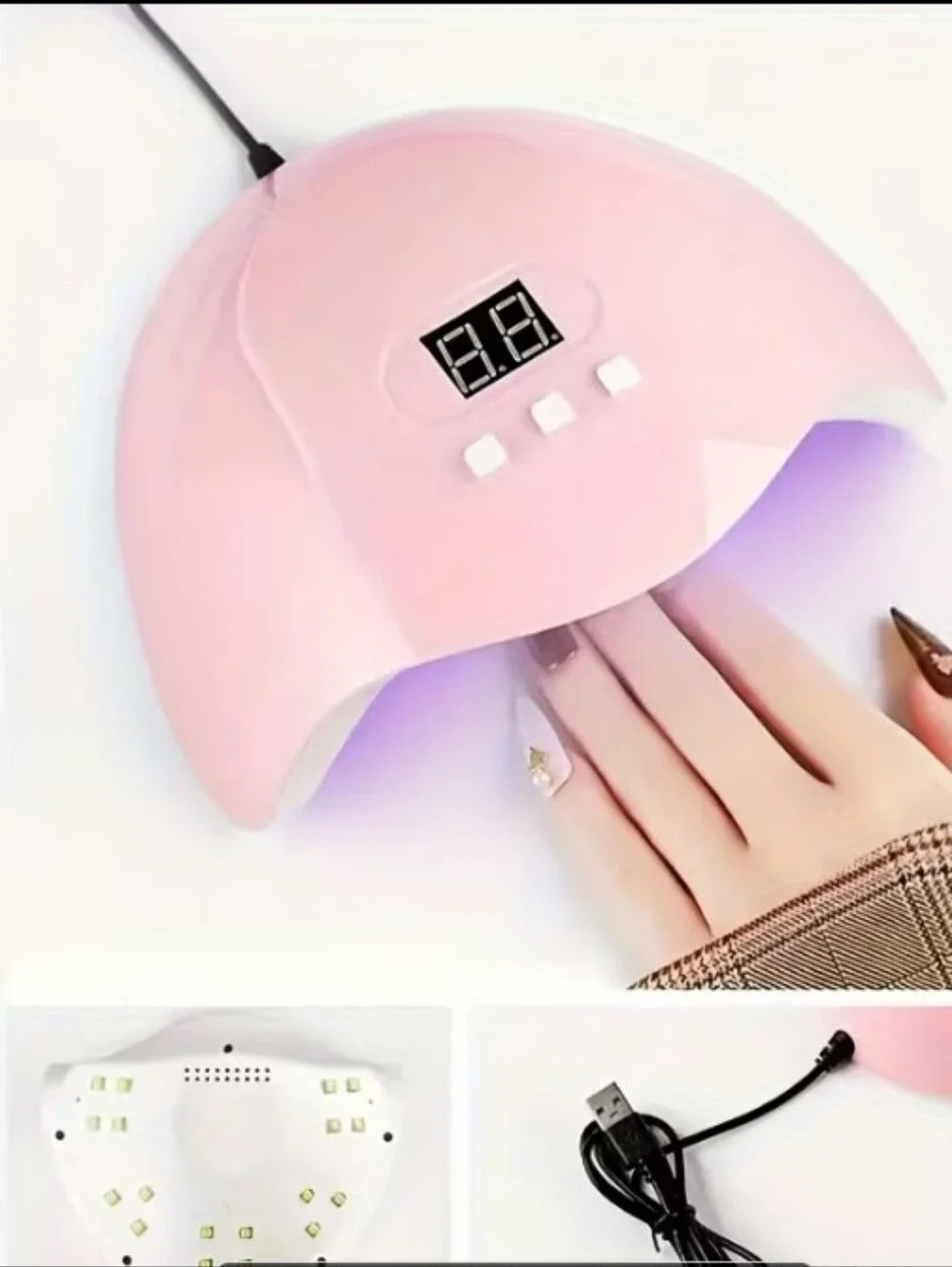 > LED UV Nail Lamp for Gel Polish - Pink